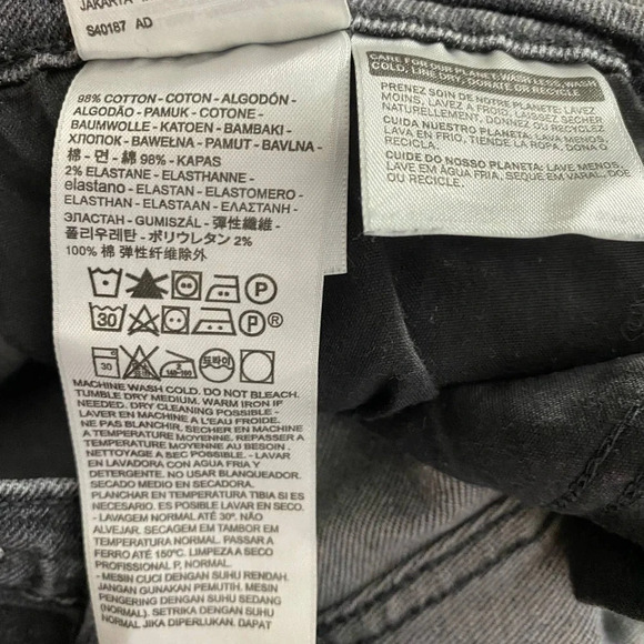 LEVIS Wedgie Skinny Jeans in‎ Black Gray Denim High Rise Size US 32 - Picture 11 of 12